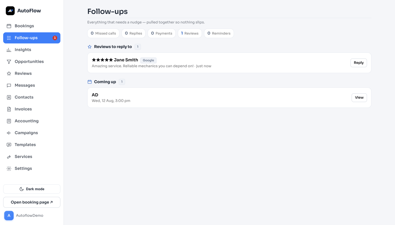 AutoFlow follow-ups and insights